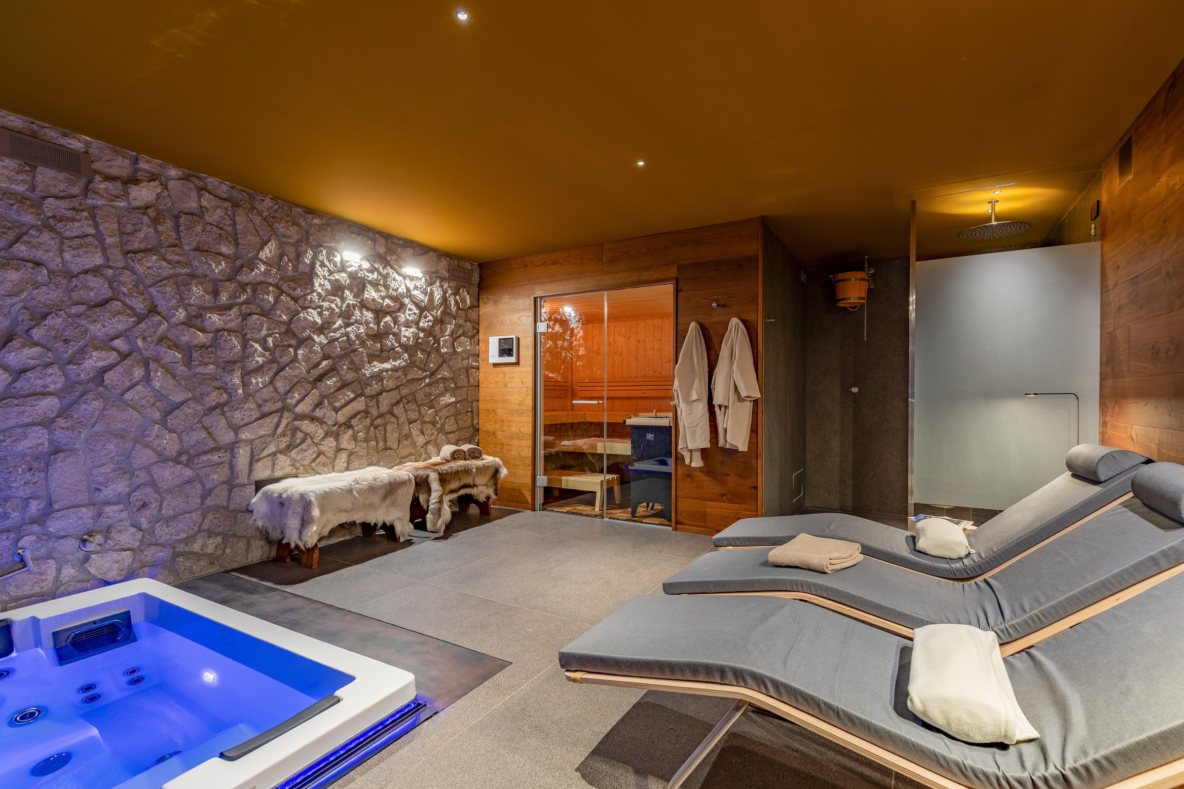 Area wellness di Villa Il Castelletto, sauna e bagno turco